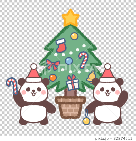 クリスマスツリーとパンダの双子 82874313