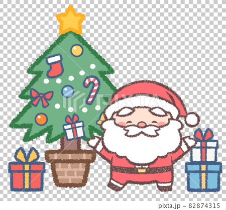 クリスマスツリーとサンタクロース 82874315