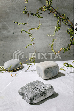 Geometrical stones as podium or pedestals for products presentation 82877369