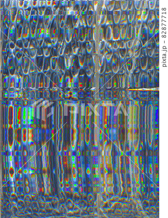 Glitch art. Color noise texture. Video damage. Bitcoin nft technology. Blue orange silver iridescent rainbow metallic round scale pattern defect abstract overlay. Glitch art. Color noise texture. Video damage. Bitcoin nft technology. Blue orange silver iridescent rainbow metallic round scale pattern defect abstract overlay. 82877718