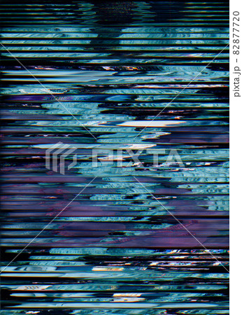 Color glitch noise. Digital distortion. Coinbase technology. Dark blue purple black stripe design static artifacts defect abstract overlay. 82877720