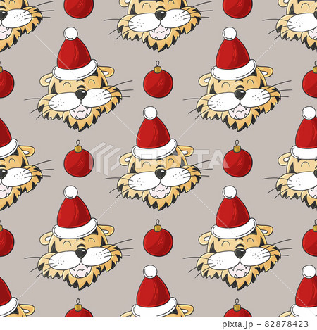 Symbol of 2022. Tigers in hand draw style. New Year 2022 82878423