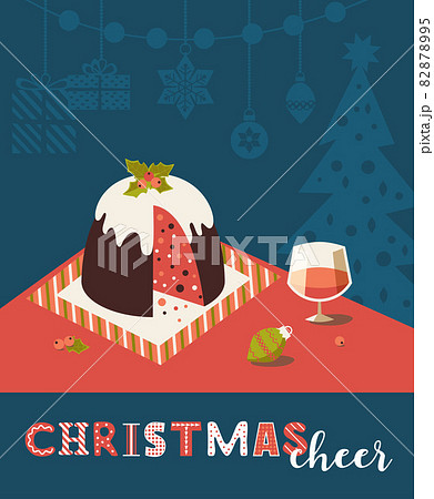 Christmas Cheer fancy holiday vector poster 82878995