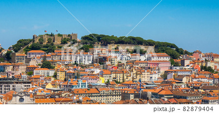 Portugal, panoramic view of Lisbon in summer, Lisbon fortress hill, Portugal Lisbon medieval Castle Portugal, panoramic view of Lisbon in summer, Lisbon fortress hill, Portugal Lisbon medieval Castle 82879404