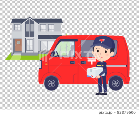 Set of postal car and postman female Set of postal car and postman female 82879600