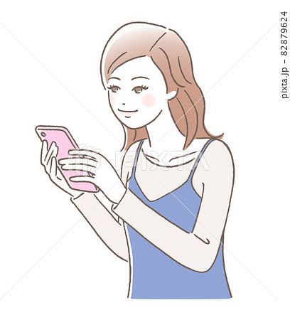スマホを操作する若い女性 スマホを操作する若い女性 82879624