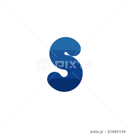 Initial letter S blue stipes logo template. Stock Vector illustration isolated on white background. 82880146