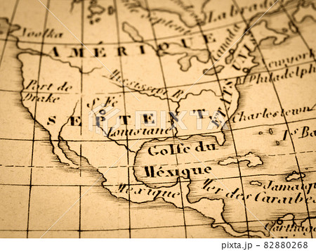 アンティークの古地図 北米大陸の写真素材 [82880268] - PIXTA
