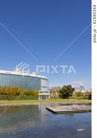 白山公園の空中庭園から見る新潟市民芸術文化会館 白山公園の空中庭園から見る新潟市民芸術文化会館 82880368