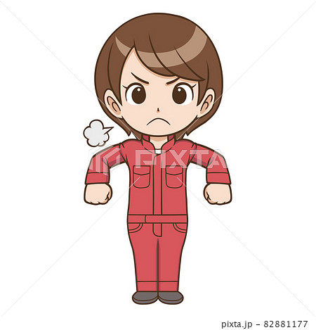怒っている整備士の女性 82881177