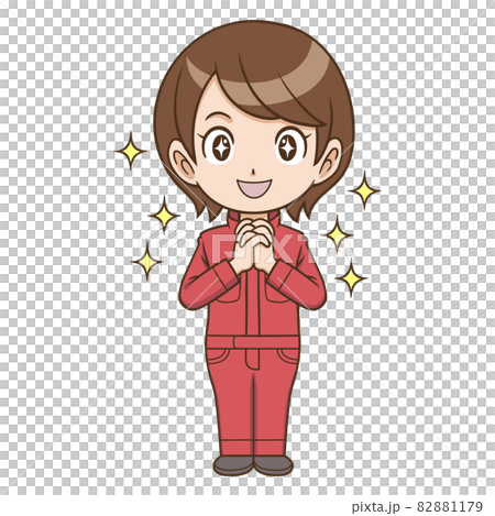 ワクワクしている整備士の女性のイラスト素材 1179