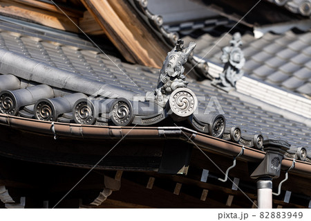 【寺社仏閣】お寺の屋根・日本建築【建築物】 82883949