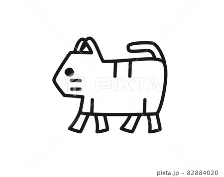 シンプルでゆるい虎のイラストのイラスト素材 40