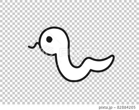 シンプルでゆるい蛇のイラストのイラスト素材 45
