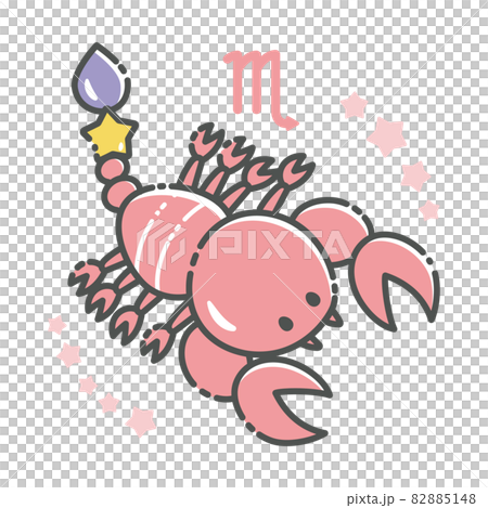 天蠍座簡單可愛的插畫 82885148