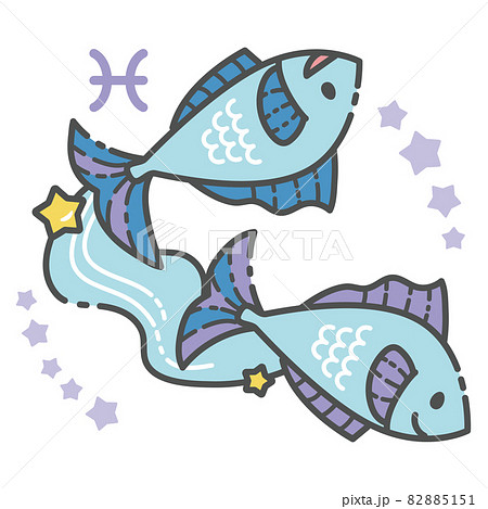 シンプルでかわいい魚座のイラスト 82885151
