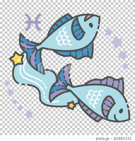 シンプルでかわいい魚座のイラスト 82885151