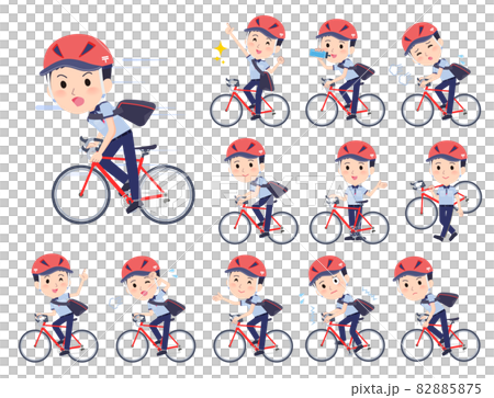 一組公路自行車上的郵遞員 一組公路自行車上的郵遞員 82885875