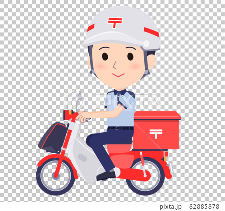 一組郵政自行車上的郵遞員婦女 82885878