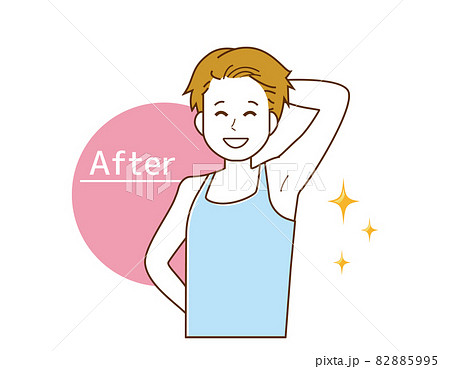 脇毛脱毛をする男性のベクターイラスト 82885995