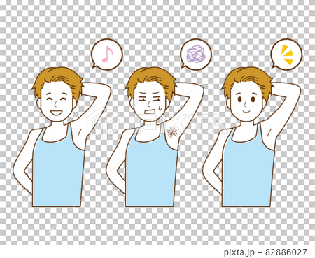 脇毛脱毛をする男性のベクターイラスト 脇毛脱毛をする男性のベクターイラスト 82886027