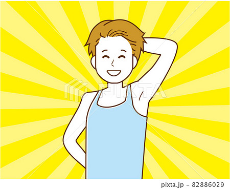 脇毛脱毛をする男性のベクターイラスト 脇毛脱毛をする男性のベクターイラスト 82886029