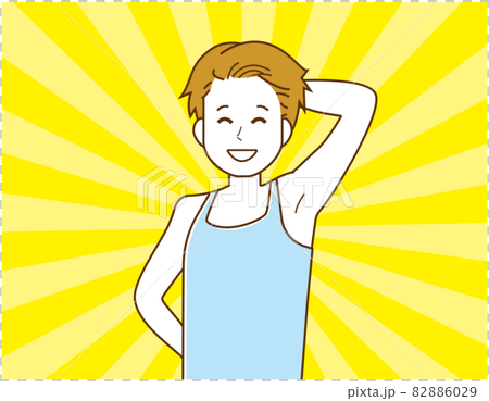 一個男人做腋毛去除的矢量圖 一個男人做腋毛去除的矢量圖 82886029