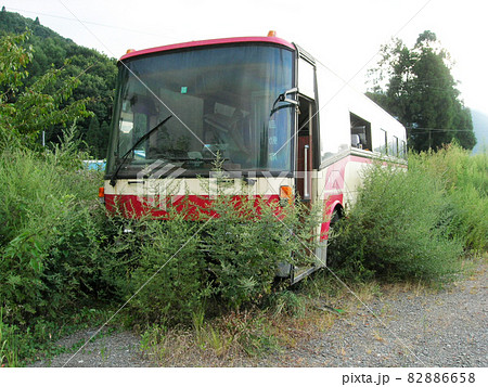 廃車体バス 観光バスタイプの廃車体 の写真素材 6658