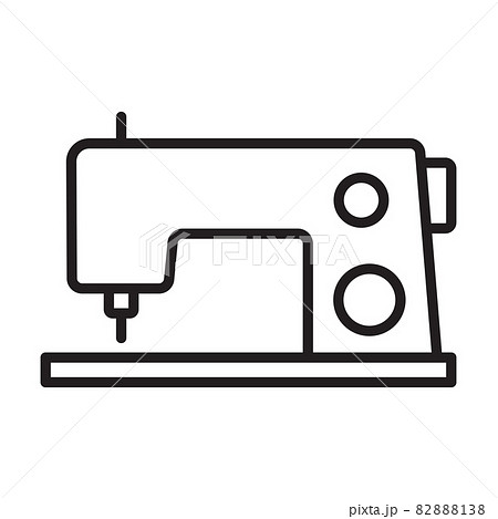 Manual sew machine icon, outline style, Stock vector