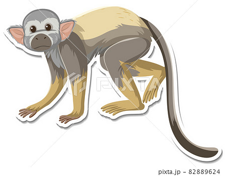 A sticker template of monkey cartoon character 82889624