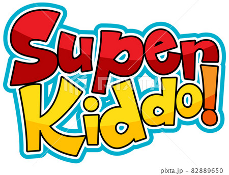 Super Kiddo logo text design 82889650