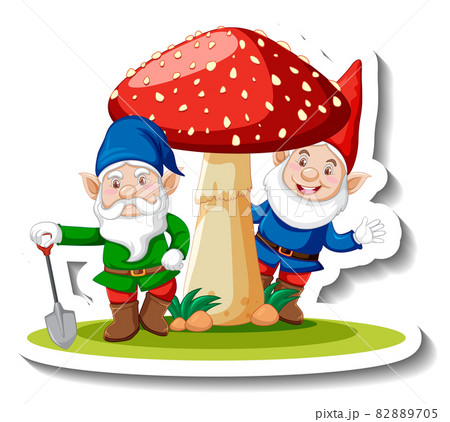 A sticker template with gnome cartoon character 82889705