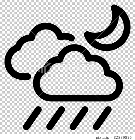 Rain forecast night weather forecast icon 82889856