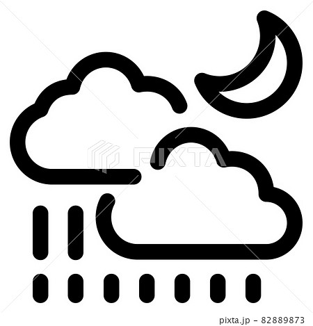 夜 雨予報 アイコンのイラスト素材 73