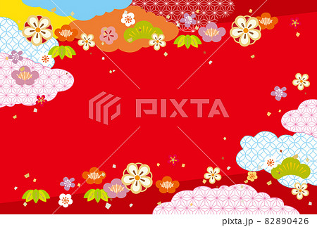 明るい和風柄 背景イラスト素材のイラスト素材 0426