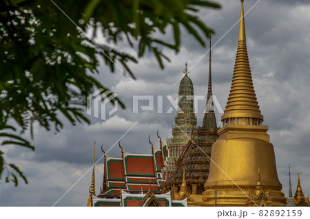 Wat Phra Kaew - The Temple of Emerald Buddha. Is the most sacred Buddhist temple in Thailand. 82892159