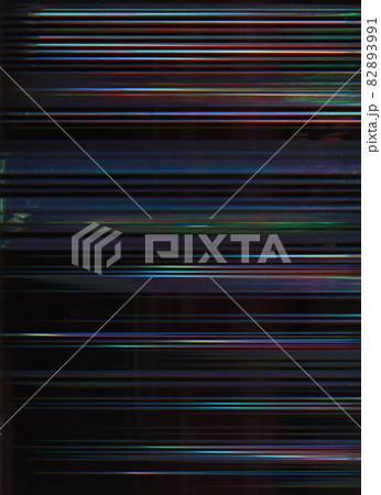 Glitch overlay. Color noise texture. Real digital artifacts. Distressed screen. Dark purple blue distortion stripes pattern abstract background. 82893991