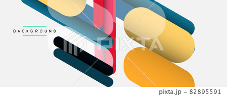 Abstract background. Round shapes, lines compositions on grey backdrop. Vector illustration for wallpaper banner background or landing page 82895591