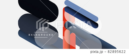 Abstract background. Round shapes, lines compositions on grey backdrop. Vector illustration for wallpaper banner background or landing page 82895622