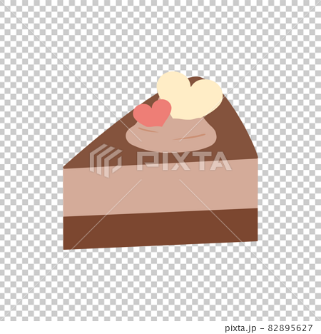 シンプルでかわいいバレンタインのチョコレートケーキのイラストのイラスト素材 5627