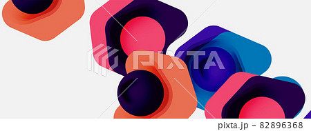 Color arrow shapes on white backdrop. Minimal geometric abstract background. Vector illustration for wallpaper banner background or landing page 82896368