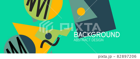 Abstract background with blocks, lines, geometric shapes. Techno or business concept for wallpaper, banner, background, landing page 82897206