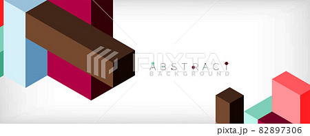 Abstract background. 3d cubes, cubic elements and blocks. Techno or business concept for wallpaper, banner, background, landing page 82897306