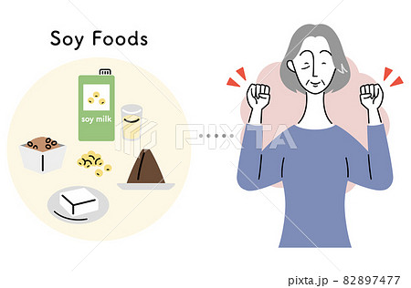大豆食品と健康的なシニア女性(英語ver.) 大豆食品と健康的なシニア女性(英語ver.) 82897477