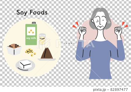 大豆食品と健康的なシニア女性(英語ver.) 大豆食品と健康的なシニア女性(英語ver.) 82897477