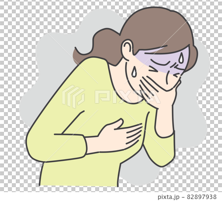 気持ち悪くて吐きそうな女性 82897938