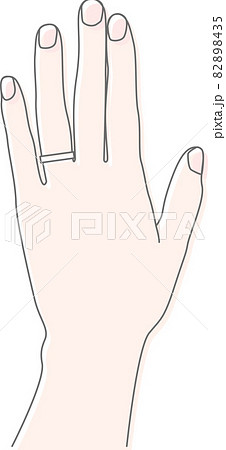 薬指に指輪をはめた女性の手のイラスト素材 8435