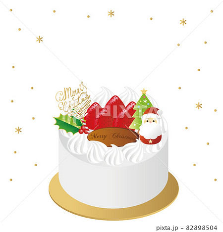 クリスマスケーキ クリスマス サンタ ケーキ コピースペース フレーム 背景 シンプル イラストのイラスト素材 8504