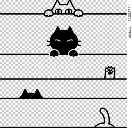 猫の区切り線イラスト素材のセットのイラスト素材 [82898794] - PIXTA