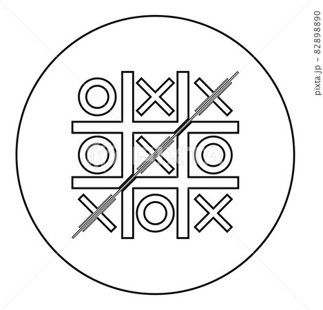 Tic tac toe icon in circle round black color vector illustration solid outline style image 82898890